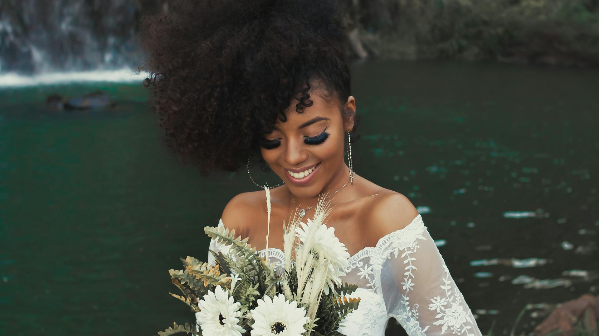 Couple laughing at wedding
